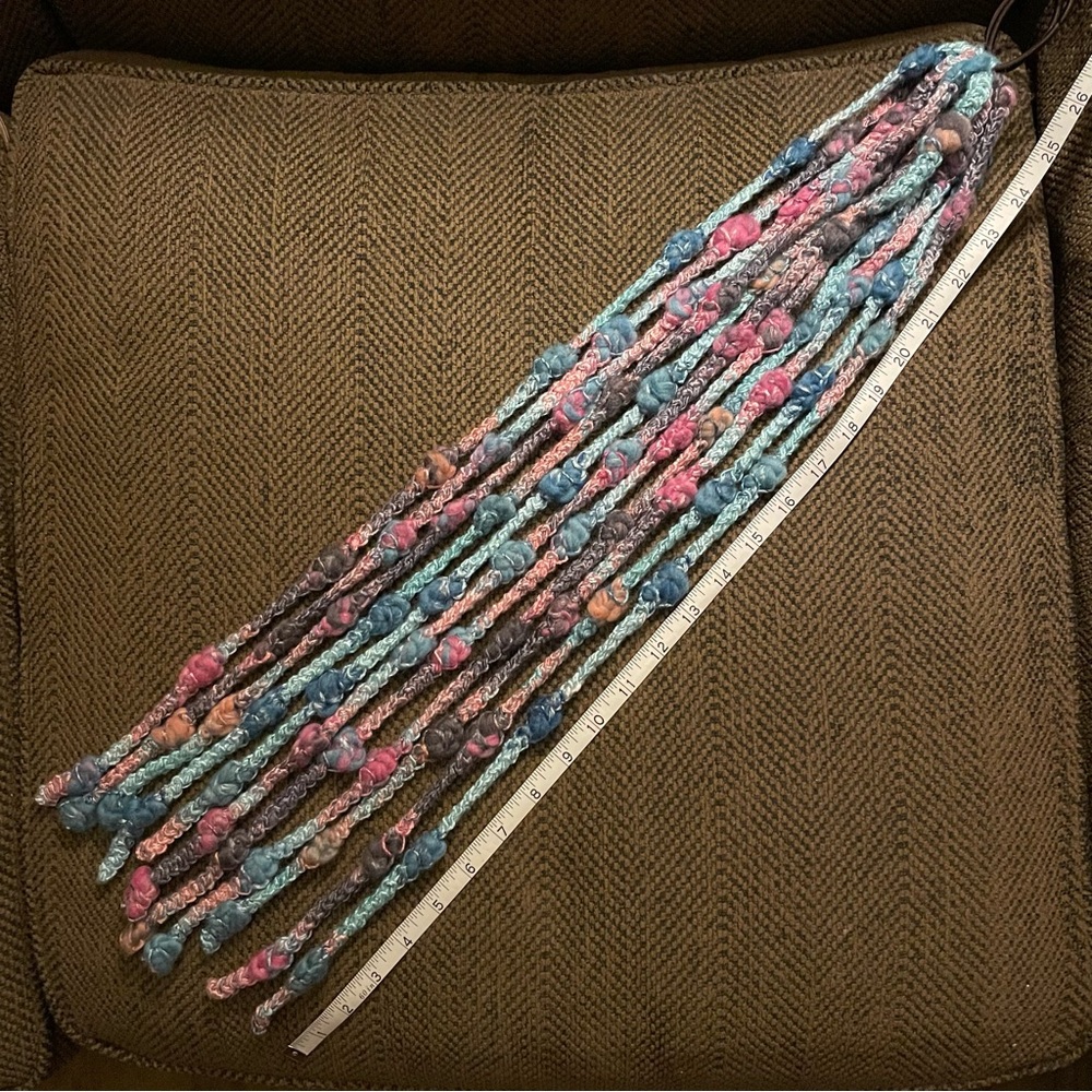 Hair Fall Ponytail 26”, Blue & Pink